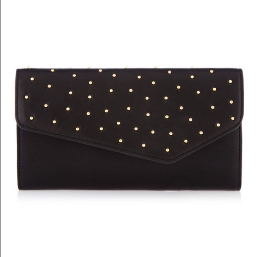 NWT Henri Bendel Studded Debutante Tri-fold Wallet